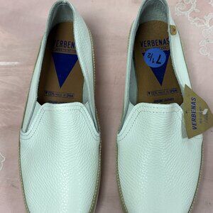 NEW-Verebenas TELMA-Women-White leather Wedges Shoes. Sz-7.5 and 9.Spain.